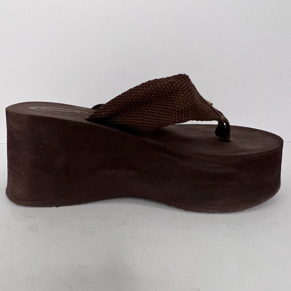 SODA Brown Platform Flip Flop Sandals Size 7,5 - Picture 5 of 9
